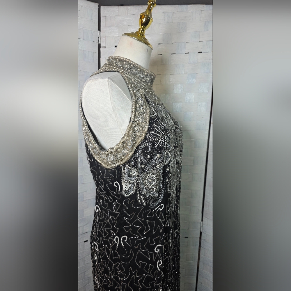 VINTAGE 90'S Laurence Kazar Beaded Dress - Picture 3 of 8
